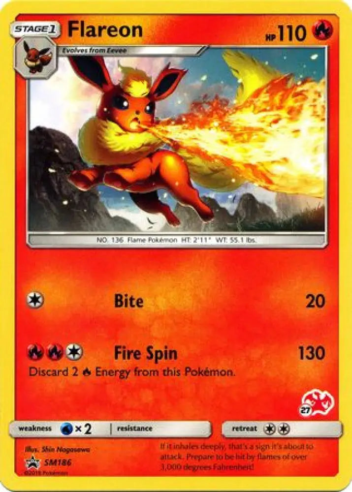 Flareon (SM186) (Charizard Stamp #27) [Battle Academy 2020] - Pokemon Single