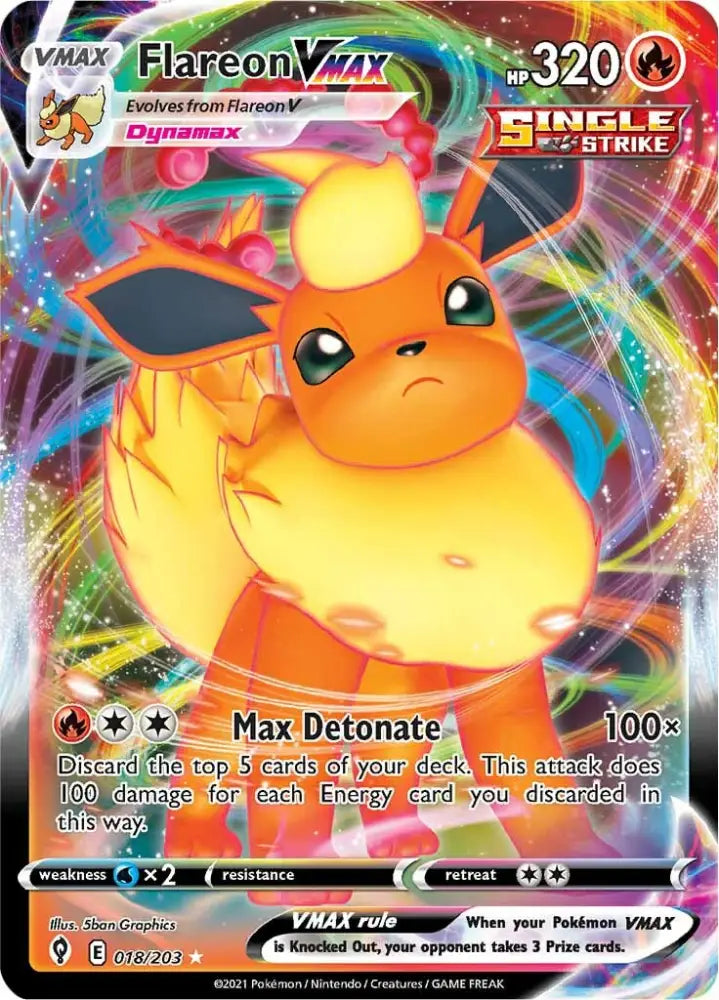 Flareon VMAX (018/203) [Sword & Shield: Evolving Skies] - Pokemon Single