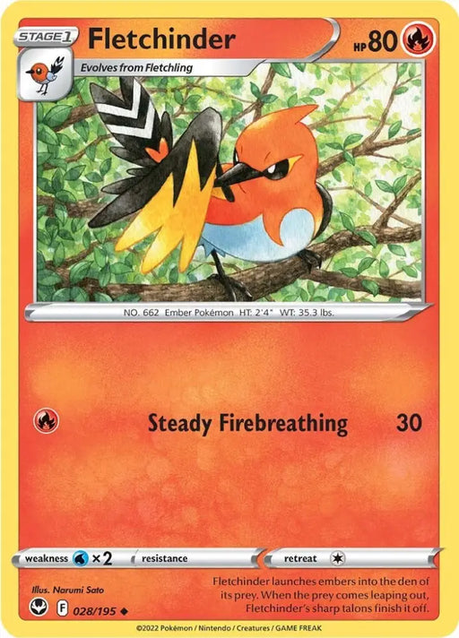 Fletchinder (028/195) [Sword & Shield: Silver Tempest] - Pokemon Single