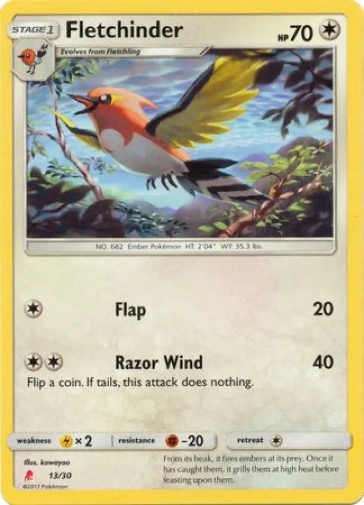 Fletchinder (13/30) [Sun & Moon: Trainer Kit - Lycanroc] - Pokemon Single
