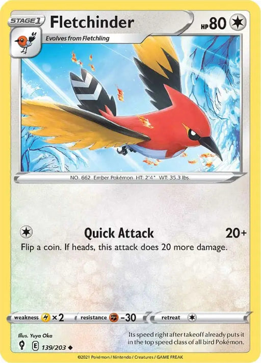 Fletchinder (139/203) [Sword & Shield: Evolving Skies] - Pokemon Single