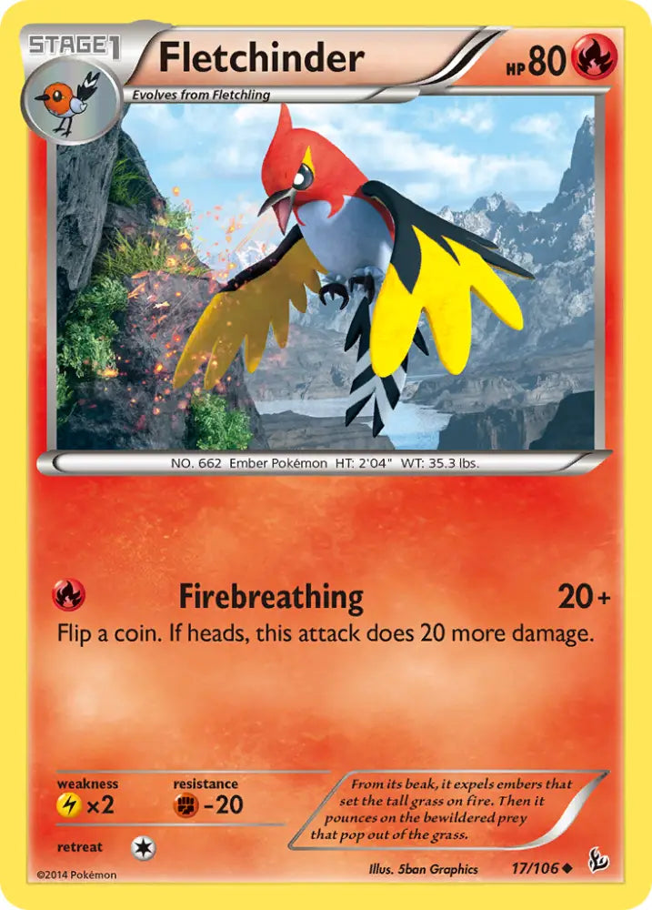 Fletchinder (17/106) [XY: Flashfire] - Pokemon Single