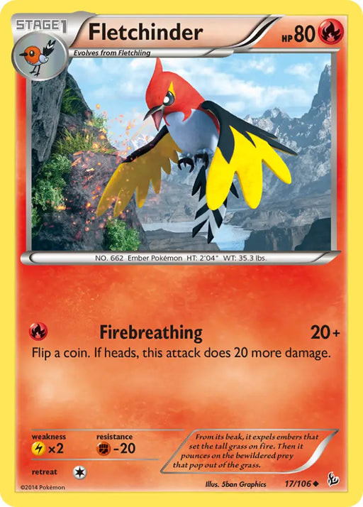 Fletchinder (17/106) [XY: Flashfire] - Pokemon Single