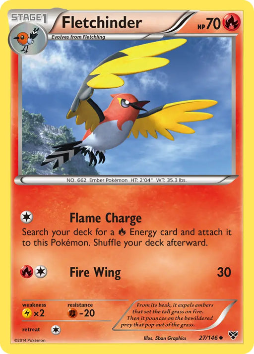 Fletchinder (27/146) [XY: Base Set] - Pokemon Single