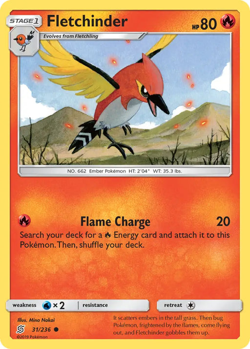 Fletchinder (31/236) [Sun & Moon: Unified Minds] - Pokemon Single