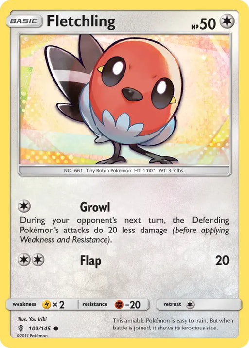 Fletchling (109/145) [Sun & Moon: Guardians Rising] - Pokemon Single