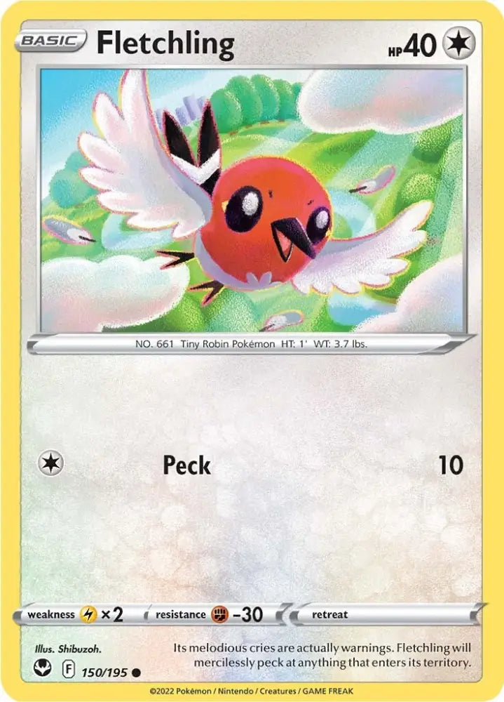 Fletchling (150/195) [Sword & Shield: Silver Tempest] - Pokemon Single