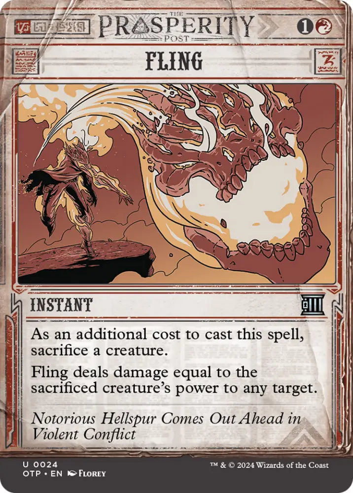 Fling [Outlaws of Thunder Junction: Breaking News] - MTG Single
