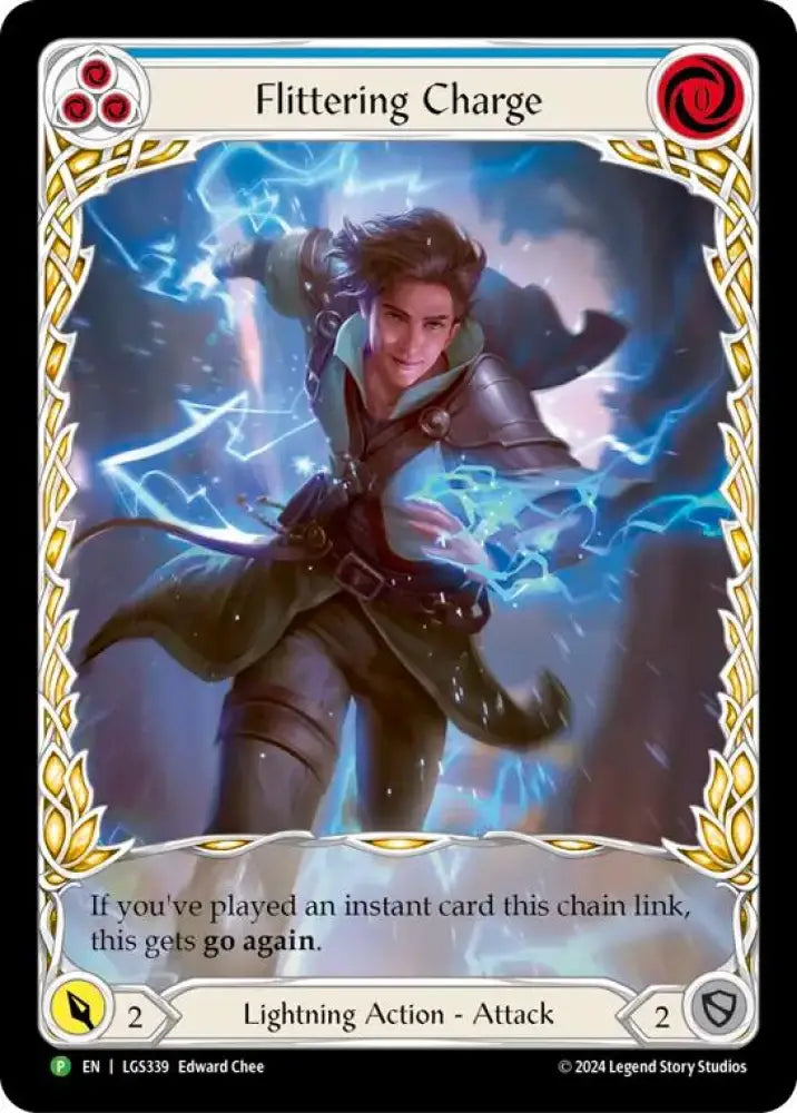 Flittering Charge (Blue) (Extended Art) [LGS339] (Promo) Rainbow Foil - Flesh And Blood Single