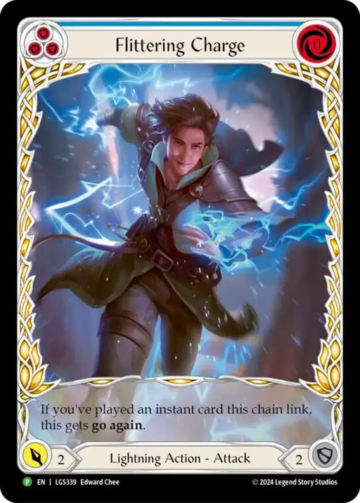 Flittering Charge (Blue) (Extended Art) [LGS339] (Promo) Rainbow Foil - Flesh And Blood Single