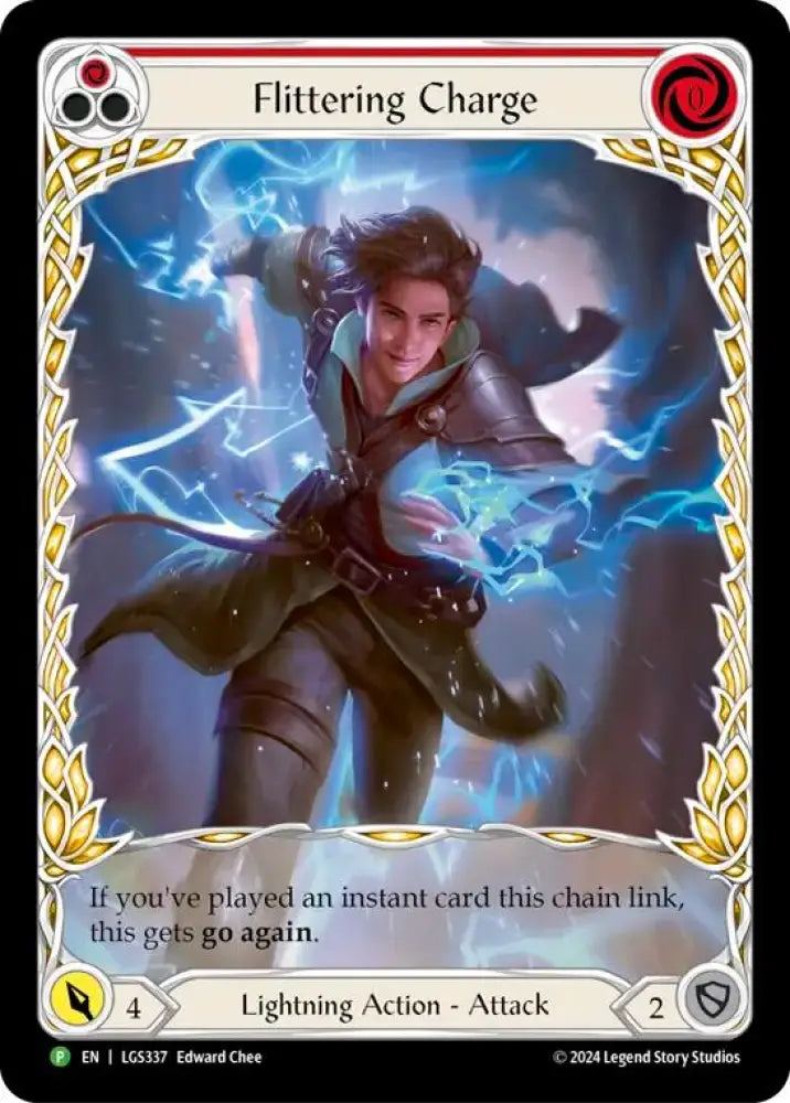 Flittering Charge (Red) (Extended Art) [LGS337] (Promo) Rainbow Foil - Flesh And Blood Single