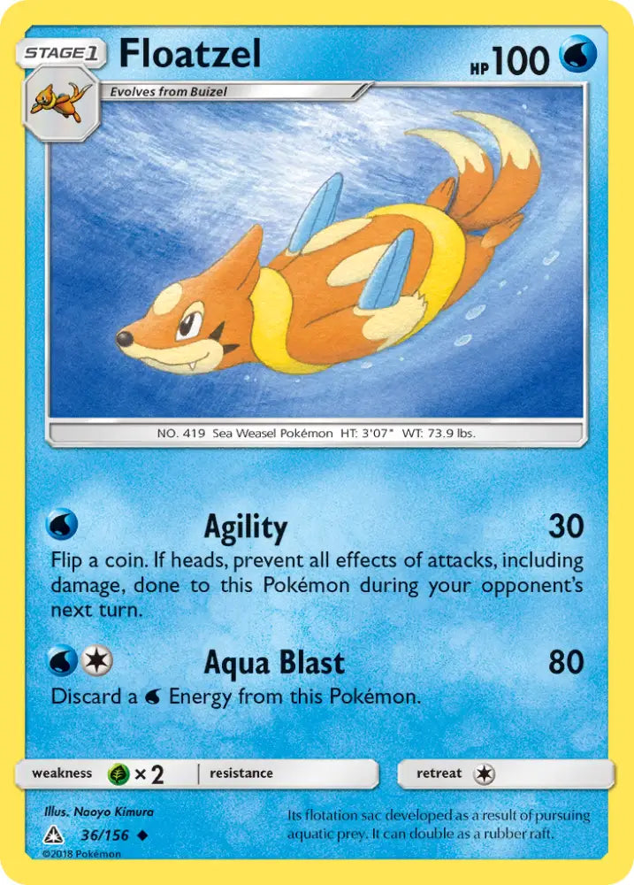 Floatzel (36/156) [Sun & Moon: Ultra Prism] - Pokemon Single