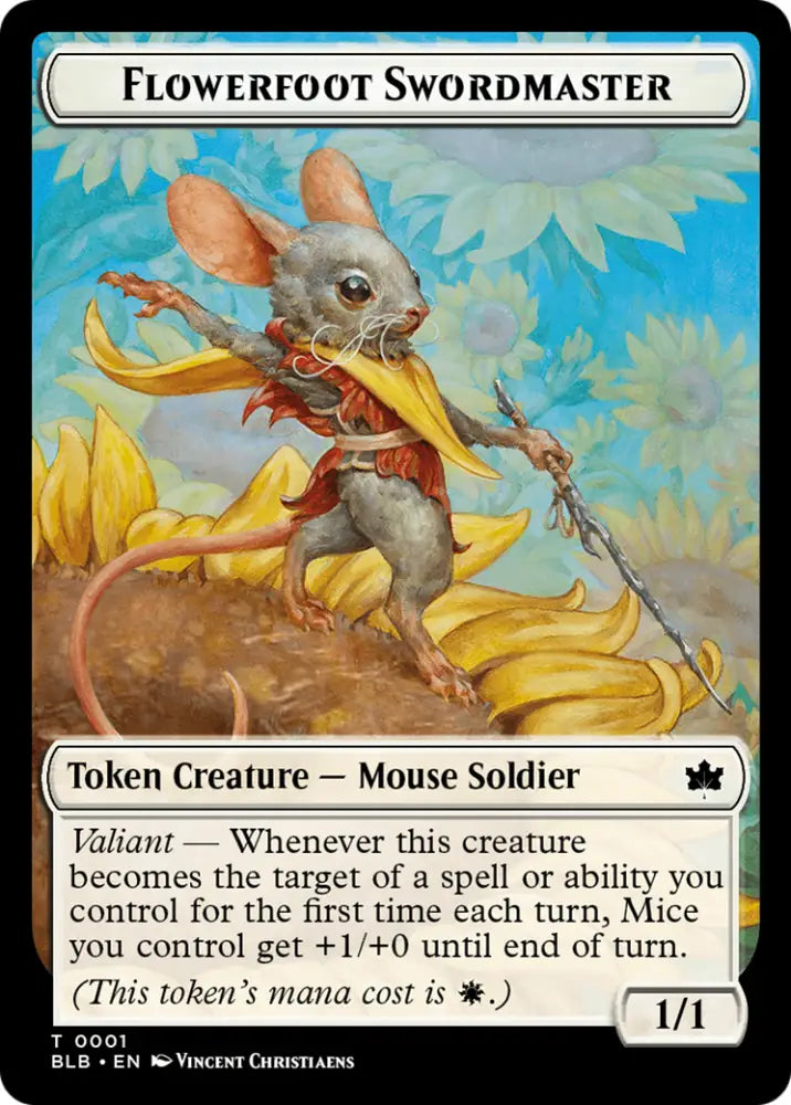 Flowerfoot Swordmaster Token [Bloomburrow Tokens] - MTG Single