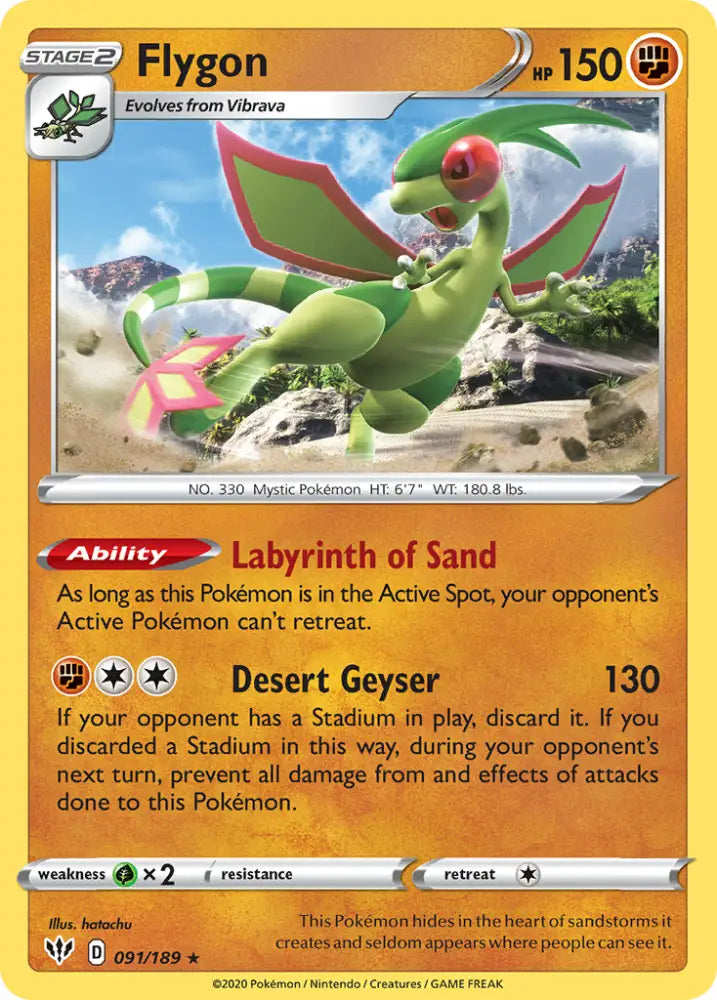 Flygon (091/189) [Sword & Shield: Darkness Ablaze] - Pokemon Single