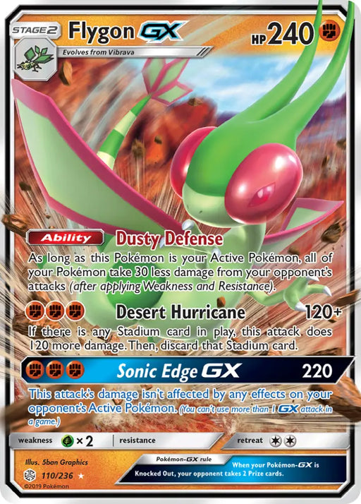 Flygon GX (110/236) [Sun & Moon: Cosmic Eclipse] - Pokemon Single