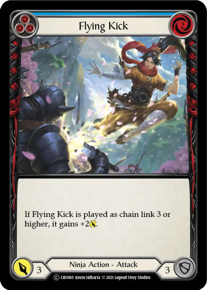 Flying Kick (Blue) [Crucible of War Unlimited] Unlimited Rainbow Foil - Flesh And Blood Single