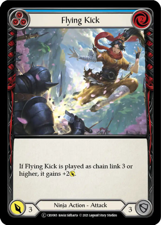 Flying Kick (Blue) [Crucible of War Unlimited] Unlimited Rainbow Foil - Flesh And Blood Single