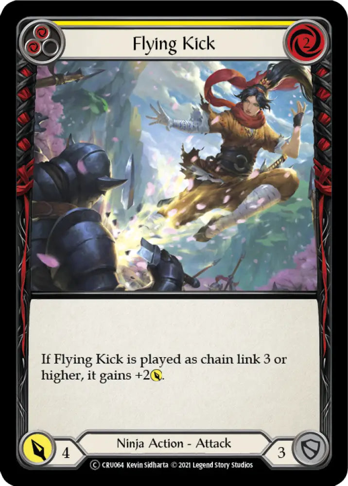 Flying Kick (Yellow) [Crucible of War Unlimited] Unlimited Rainbow Foil - Flesh And Blood Single