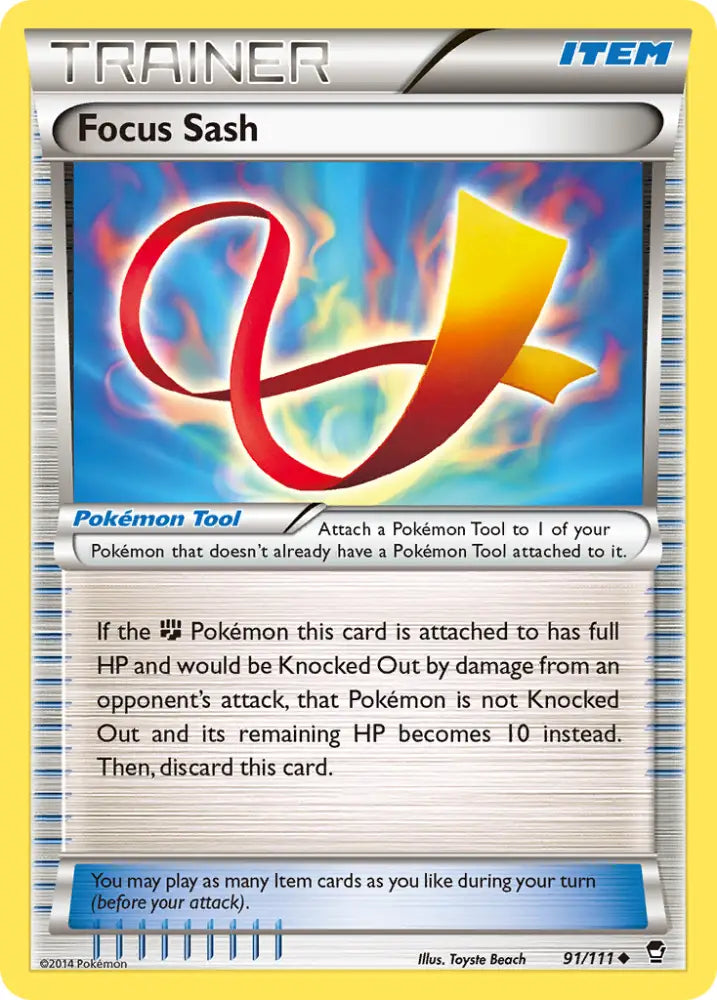 Focus Sash (91/111) [XY: Furious Fists] - Pokemon Single