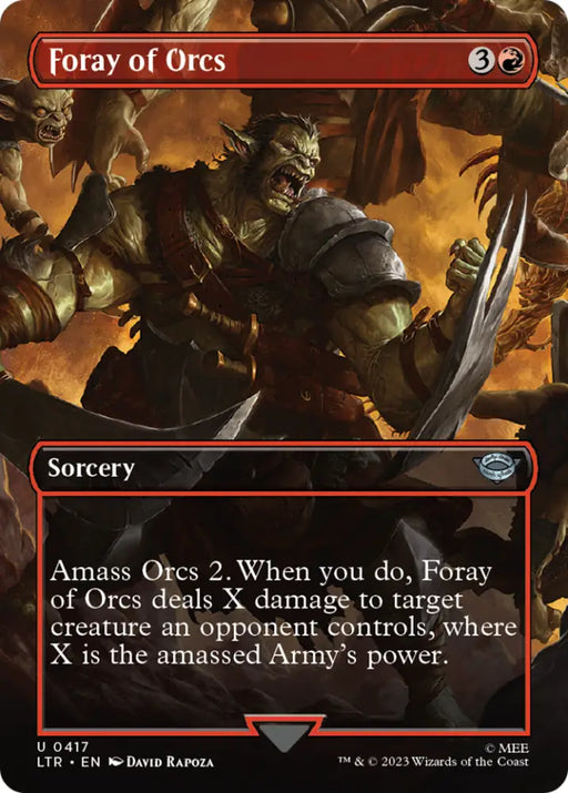 Foray of Orcs (Borderless Alternate Art) [The Lord of the Rings: Tales of Middle-Earth] - MTG Single