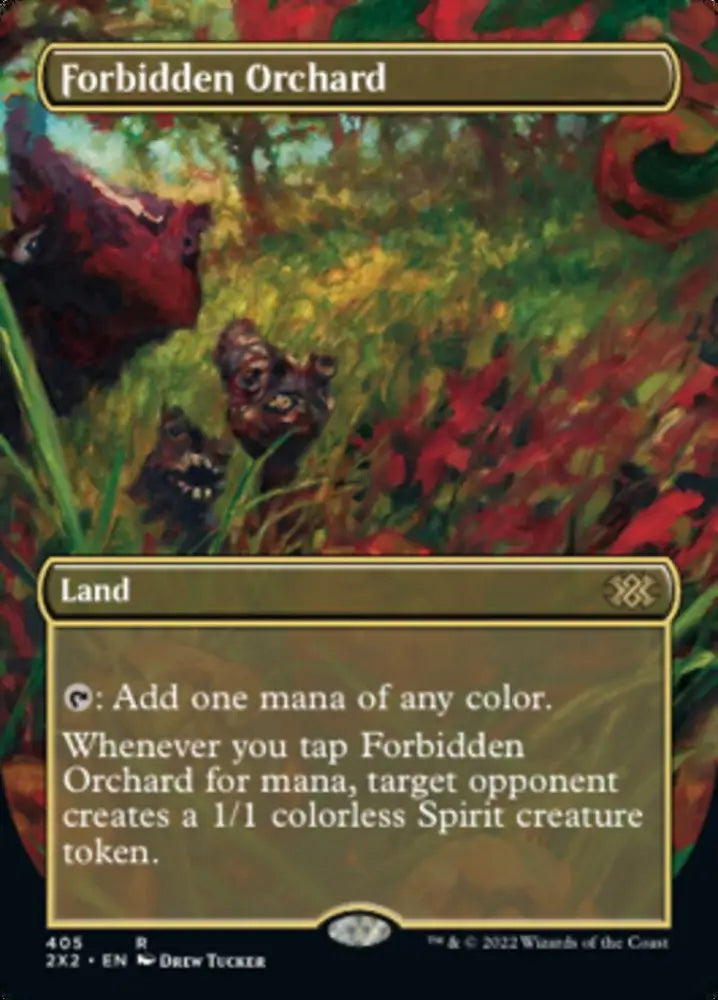 Forbidden Orchard (Borderless Alternate Art) [Double Masters 2022] - MTG Single