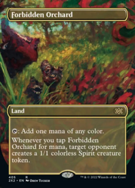 Forbidden Orchard (Borderless Alternate Art) [Double Masters 2022] - MTG Single