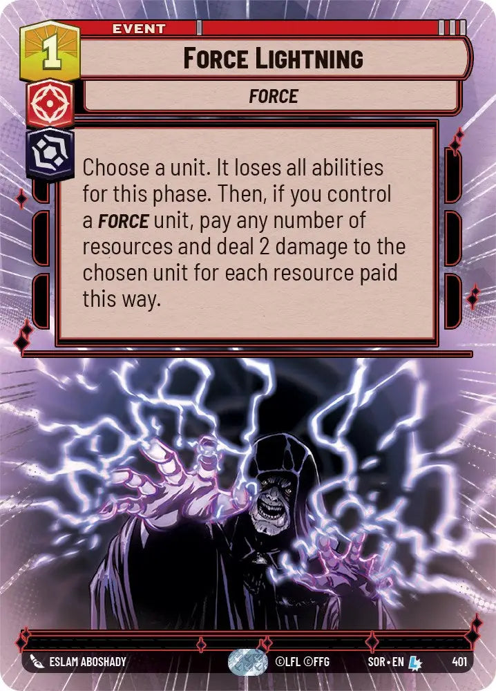 Force Lightning (Hyperspace) (401) [Spark of Rebellion] - Star Wars: Unlimited Single
