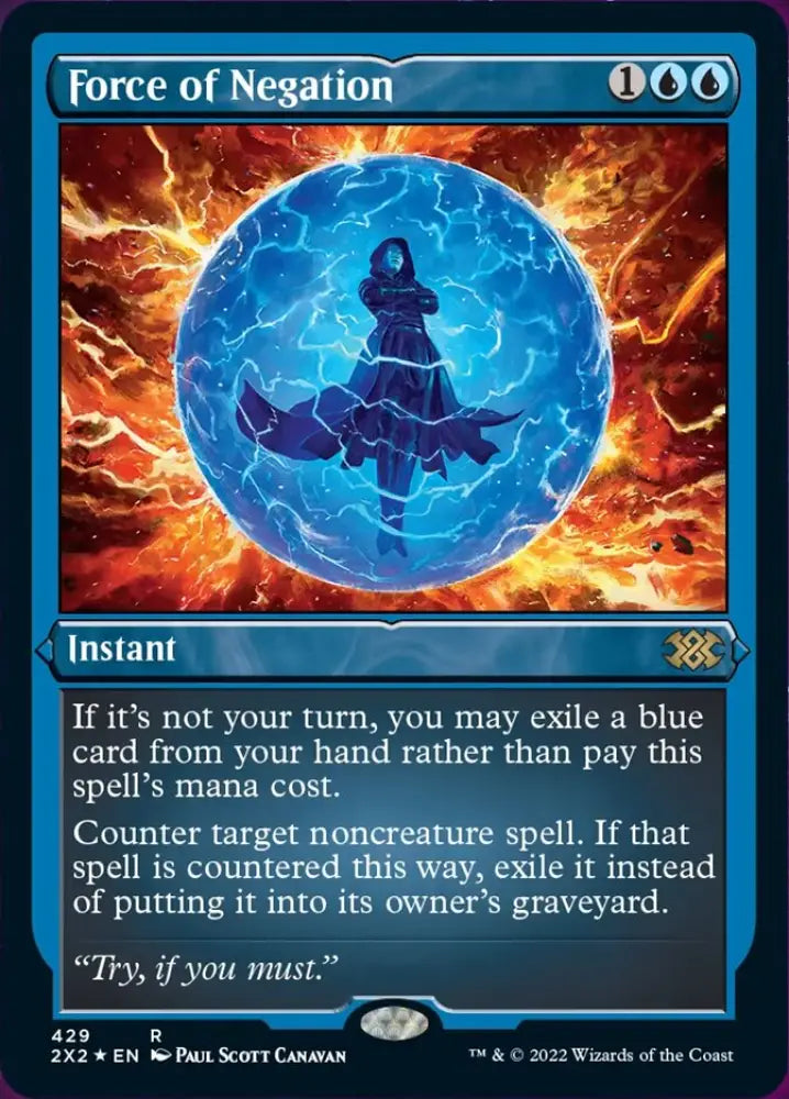 Force of Negation (Foil Etched) [Double Masters 2022] - MTG Single