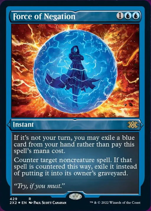 Force of Negation (Foil Etched) [Double Masters 2022] - MTG Single