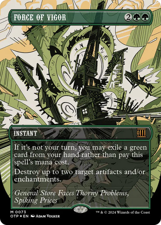 Force of Vigor (Textured Foil) [Outlaws of Thunder Junction: Breaking News] - MTG Single