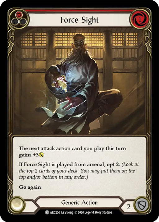Force Sight (Red) [Arcane Rising Unlimited] Unlimited Rainbow Foil - Flesh And Blood Single