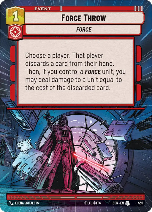 Force Throw (Hyperspace) (430) [Spark of Rebellion] - Star Wars: Unlimited Single