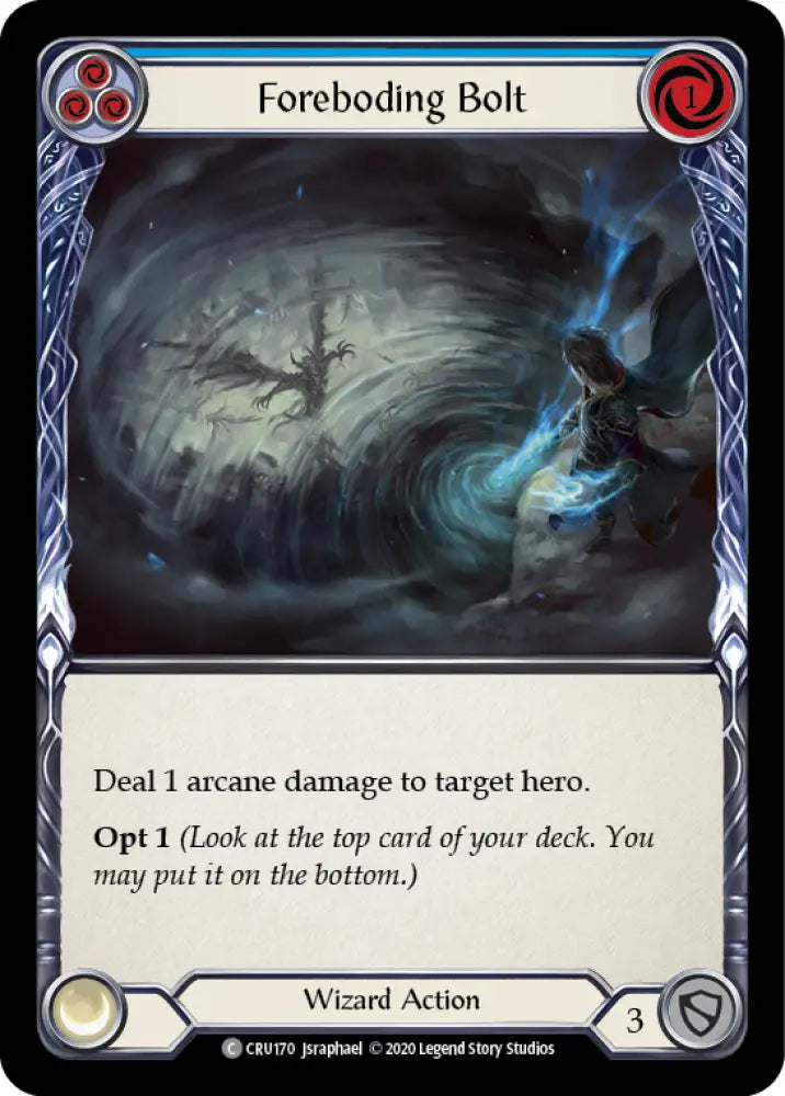 Foreboding Bolt (Blue) [Crucible of War 1st Edition] 1st Edition Rainbow Foil - Flesh And Blood Single