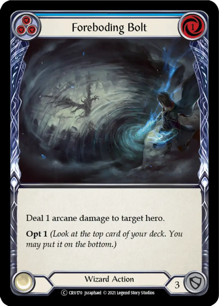Foreboding Bolt (Blue) [Crucible of War Unlimited] Unlimited Rainbow Foil - Flesh And Blood Single