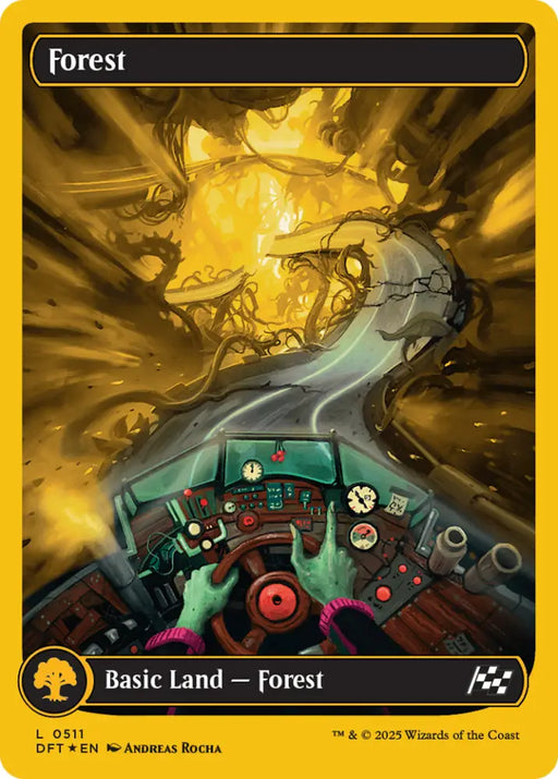 Forest (0511) (First-Place Foil) [Aetherdrift] - MTG Single