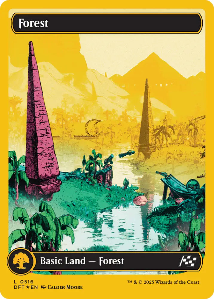 Forest (0516) (First-Place Foil) [Aetherdrift] - MTG Single