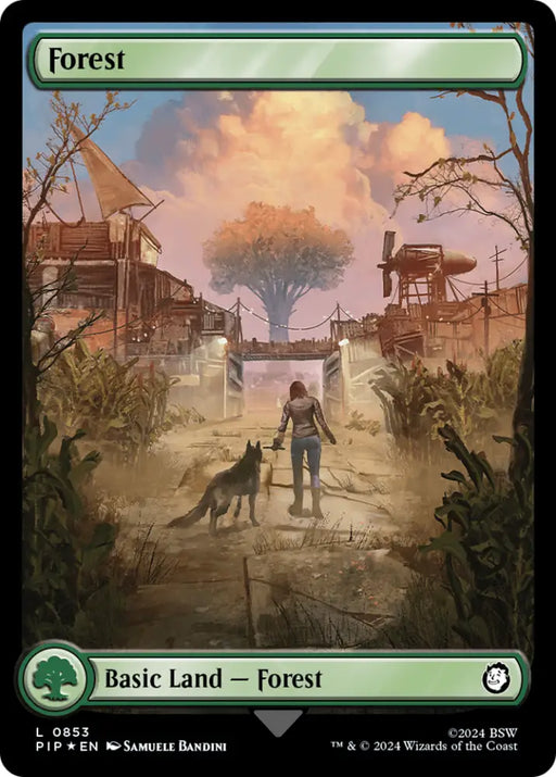 Forest (0853) (Surge Foil) [Fallout] - MTG Single
