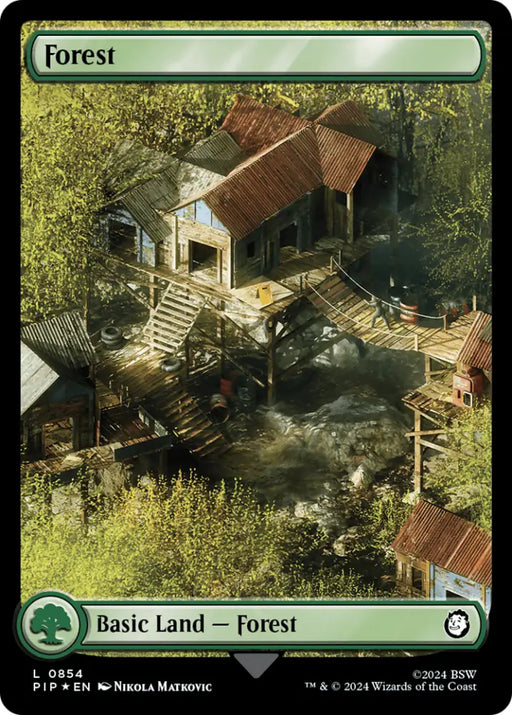 Forest (0854) (Surge Foil) [Fallout] - MTG Single