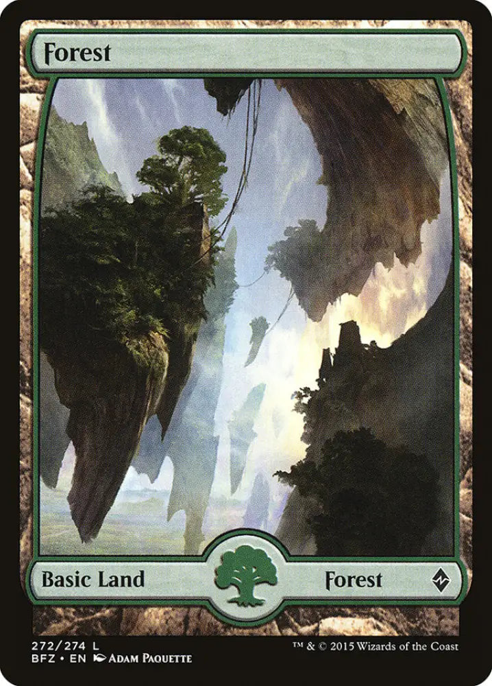 Forest (272) (Full Art) [Battle for Zendikar] - MTG Single