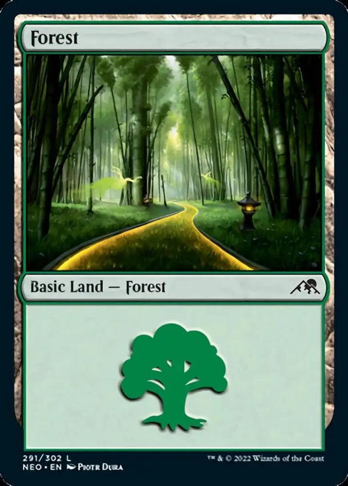 Forest (291) [Kamigawa: Neon Dynasty] - MTG Single