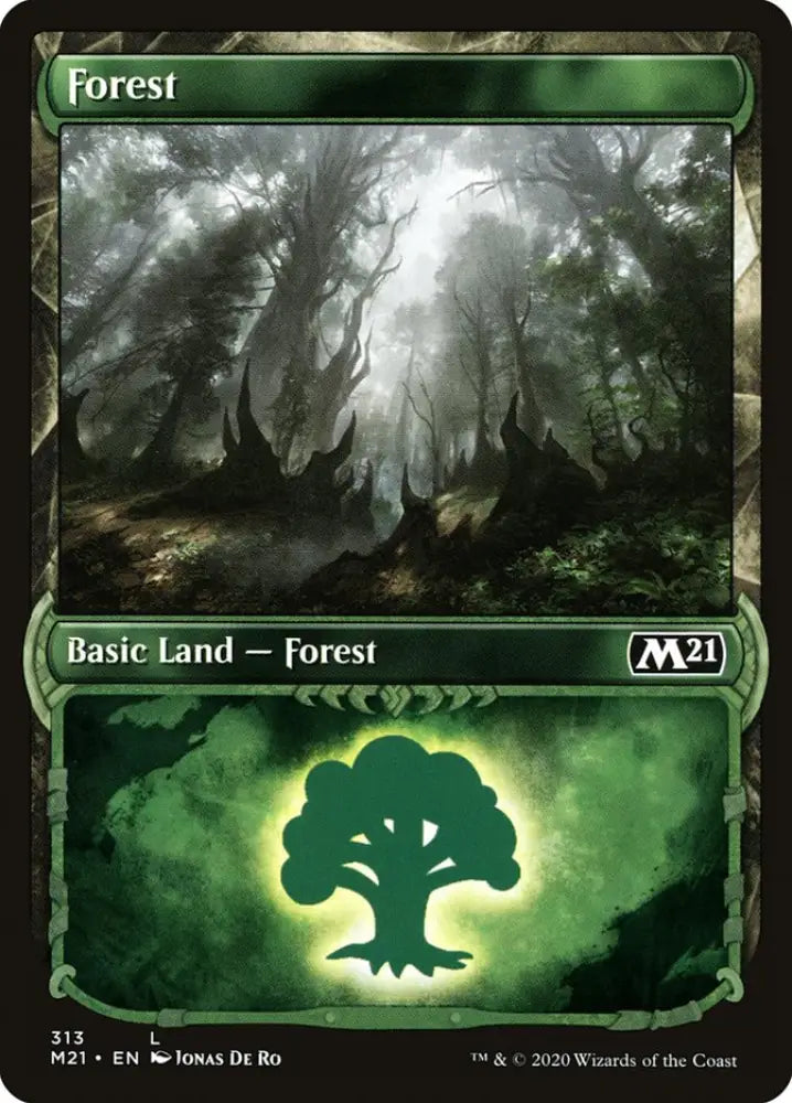 Forest (313) (Showcase) [Core Set 2021] - MTG Single
