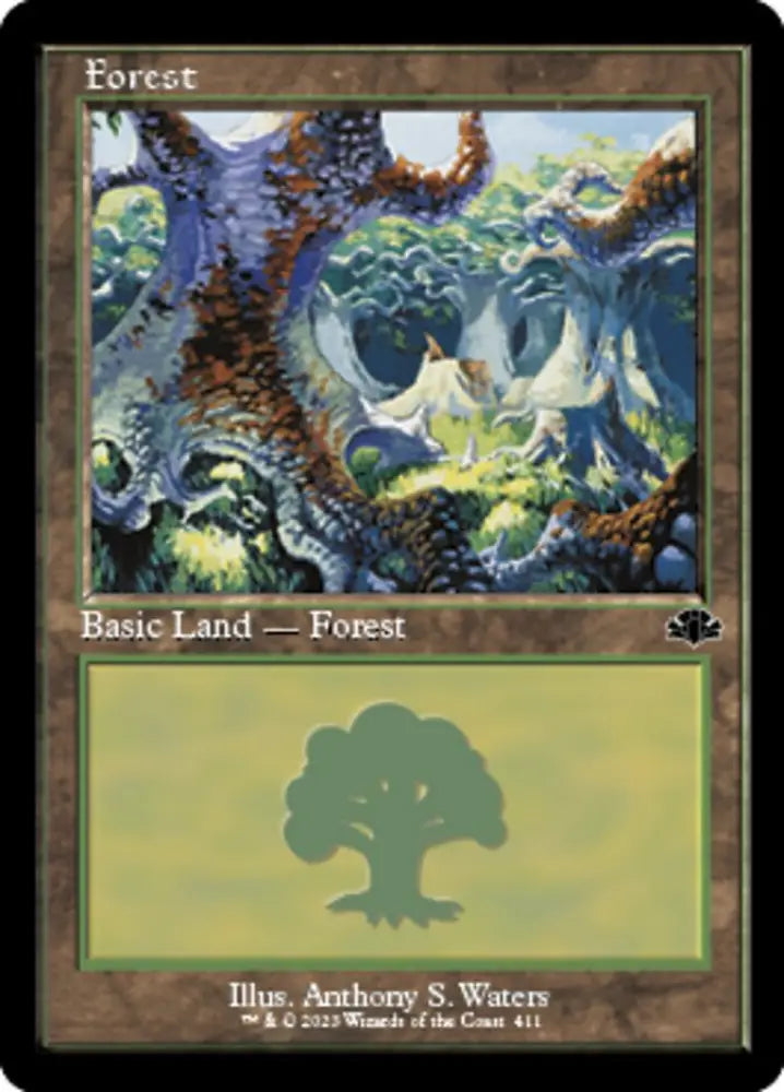 Forest (411) (Retro) [Dominaria Remastered] - MTG Single