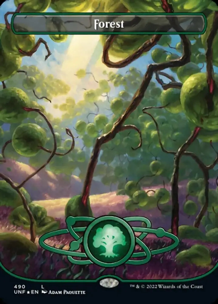 Forest (490) (Planetary Space-ic Land) (Galaxy Foil) [Unfinity] - MTG Single