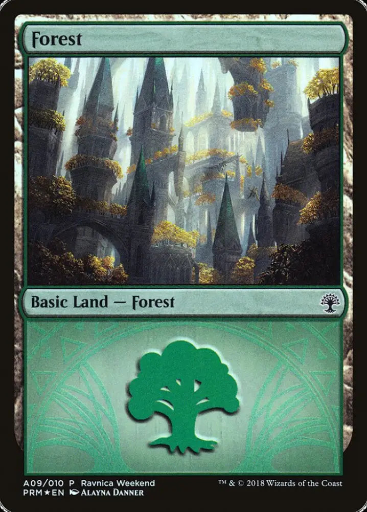 Forest (A09) [Ravnica Allegiance Ravnica Weekend] - MTG Single