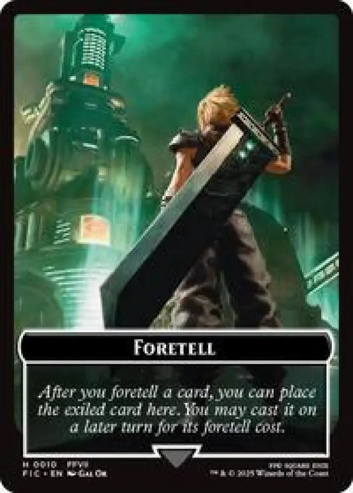 Foretell // Treasure Double-Sided Token (Surge Foil) (10 // 36) [Final Fantasy Commander]