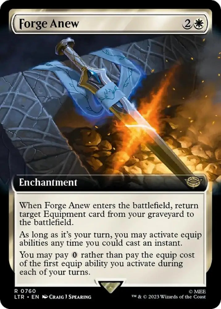 Forge Anew (Extended Art) (Surge Foil) [The Lord of the Rings: Tales of Middle-Earth] - MTG Single