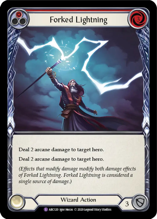 Forked Lightning [Arcane Rising Unlimited] Unlimited Rainbow Foil - Flesh And Blood Single
