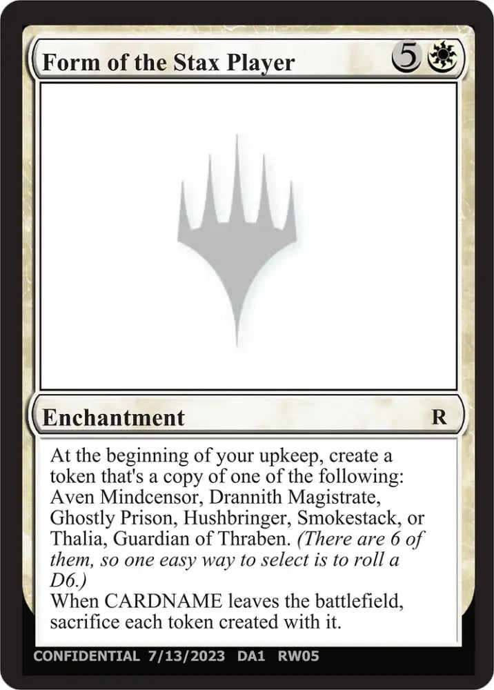 Form of the Stax Player [Unknown Event] - MTG Single
