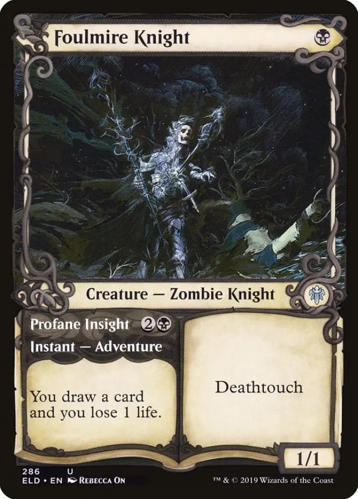 Foulmire Knight // Profane Insight (Showcase) [Throne of Eldraine] - MTG Single
