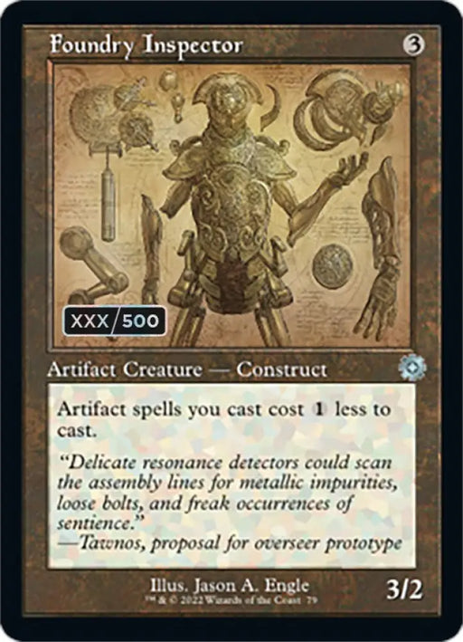 Foundry Inspector (Retro Schematic) (Serialized) [The Brothers’ War Retro Artifacts] - MTG Single